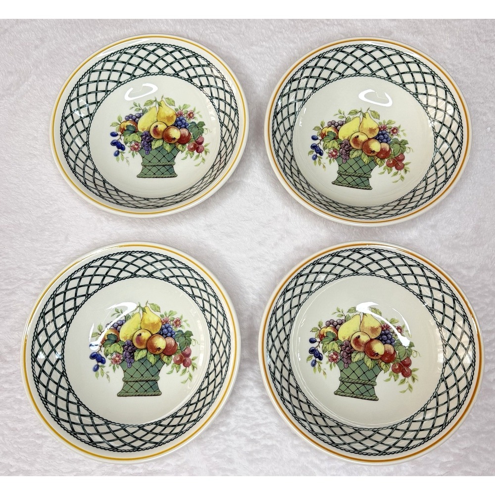 4 Villeroy‎ and Boch Basket Pattern Soup Salad Cereal Bowl 6" 1748 Germany EUC